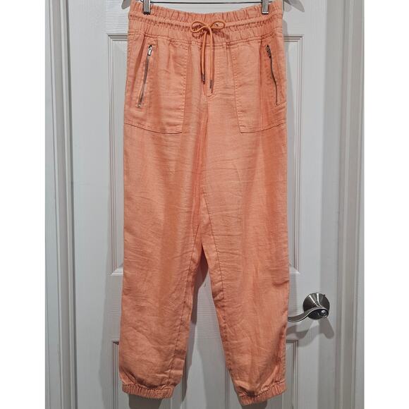 Athleta Cabo Linen Jogger Pants Peach Size 8 - Picture 8 of 8